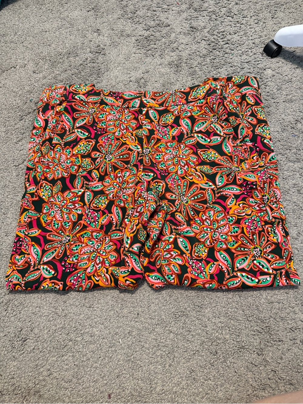 J. Crew Floral Straight Leg Pants in Black, Orange, Green, Pink